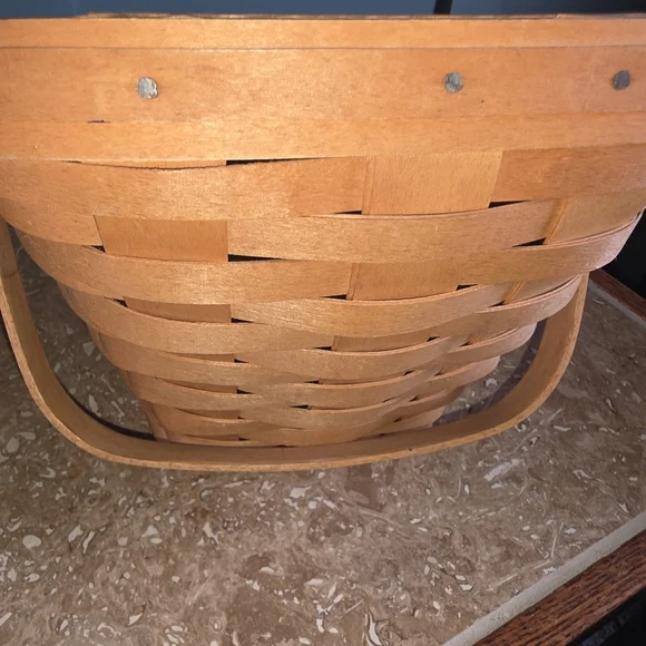 Longaberger Brown Woven Basket with Clear Liner - Picture 5 of 6